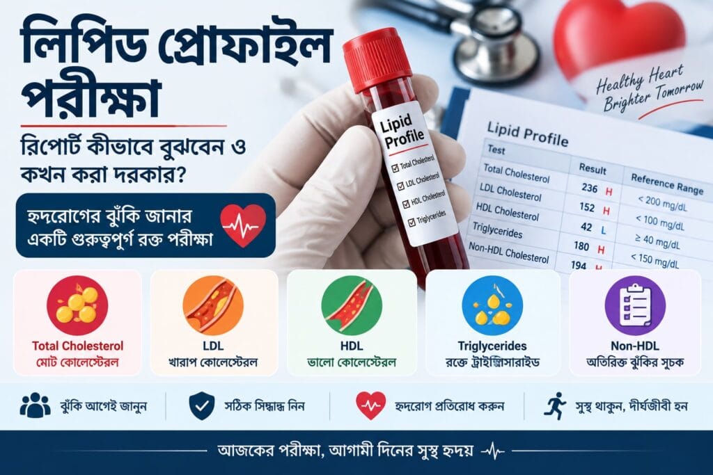 লিপিড প্রোফাইল পরীক্ষা: কোন কোন পরীক্ষা হয়, রিপোর্ট কীভাবে বুঝবেন ও কখন করা দরকার?
